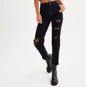 H&M Skinny High Waisted Ankle Jean - Size 32  - 10 / 12 Black